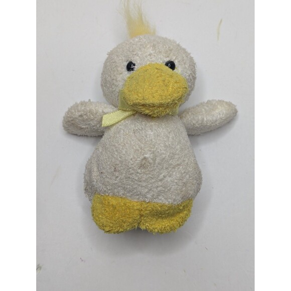 Russ Berrie LuvPets Luv Bunch Duck Soft Plush Mini 3" Bow Yellow Terrycloth - Picture 1 of 5